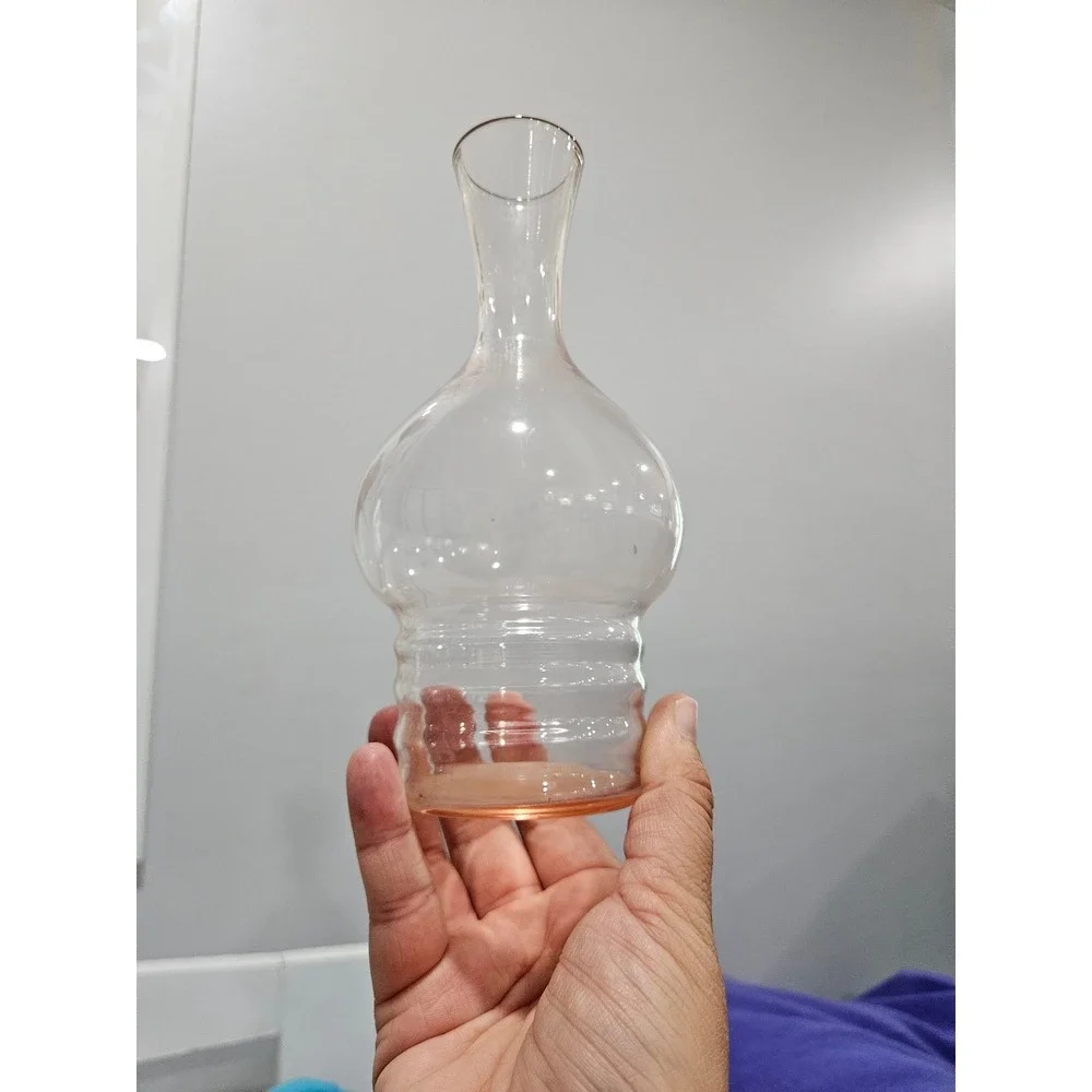Vintage Pink Depression Glass Beehive Bedside Night Tumble Up Carafe Vase